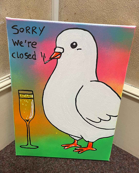 Closed Painting by Barrie J Davies, Mixed media on Canvas, 40 cm x 30 cm, Unframed and ready to hang.