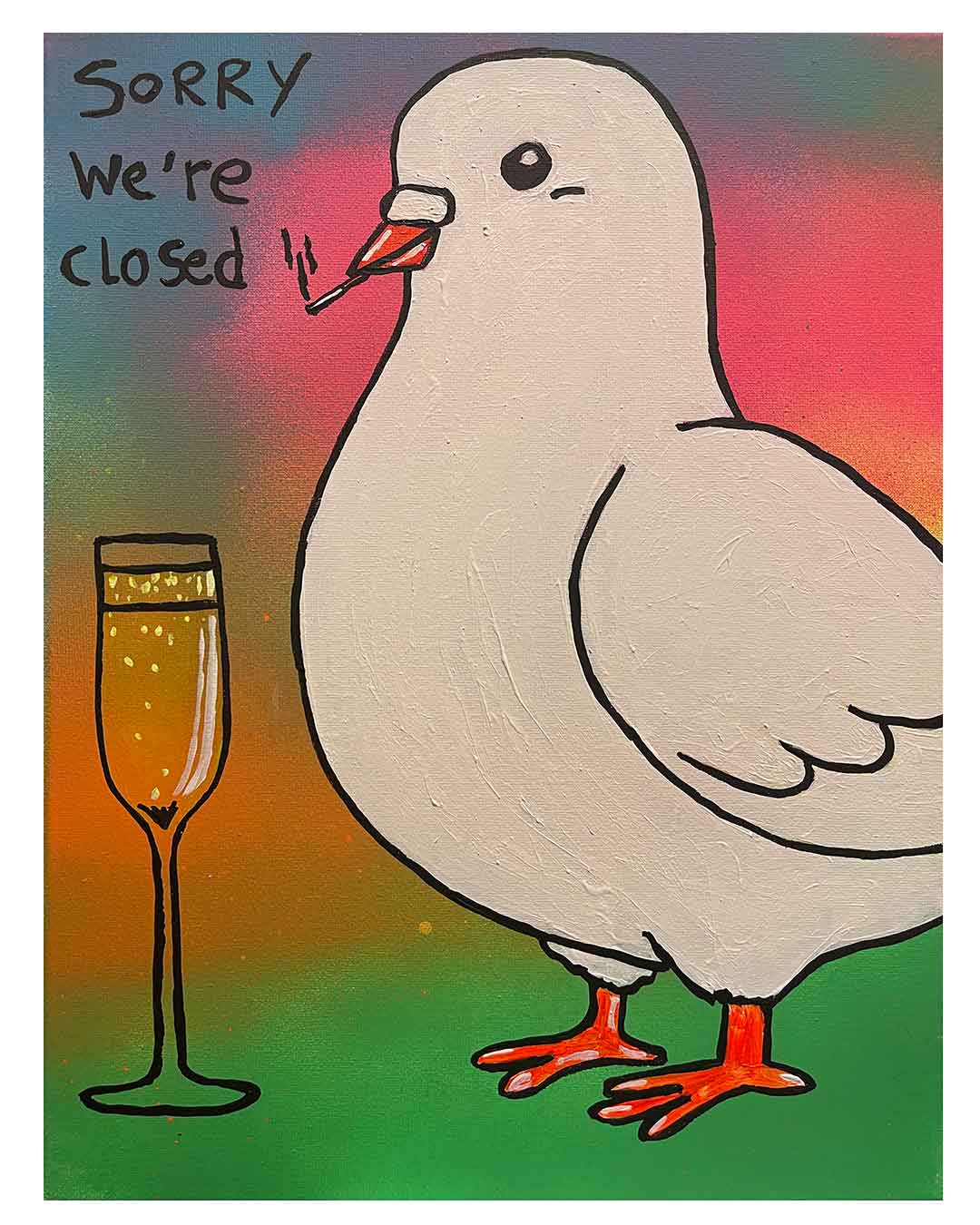Closed Painting by Barrie J Davies, Mixed media on Canvas, 40 cm x 30 cm, Unframed and ready to hang.