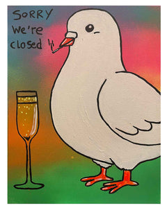 Closed Painting by Barrie J Davies, Mixed media on Canvas, 40 cm x 30 cm, Unframed and ready to hang.