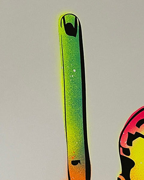 Cosmic Giving It The Finger Print by Barrie J Davies, unframed Silkscreen print on paper (hand finished) edition of 1/1 - A2 size 42cm x 59.4cm.