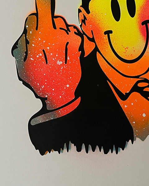 Cosmic Giving It The Finger Print by Barrie J Davies, unframed Silkscreen print on paper (hand finished) edition of 1/1 - A2 size 42cm x 59.4cm.