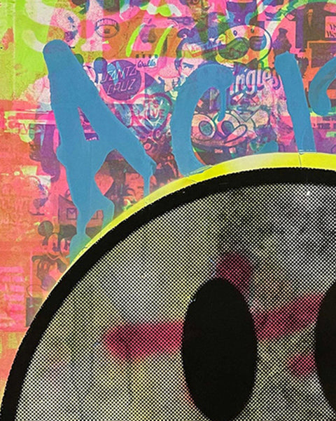 Crazy Happy Now Print by Barrie J Davies, unframed Silkscreen print on paper (hand finished) edition of 1/1 - A2 size 42cm x 59.4cm.