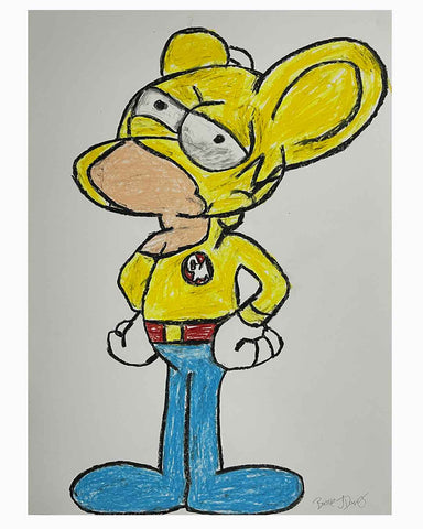 Dangerous Never Drawing by Barrie J Davies 2023, Oil pastels on paper, (unframed)  A2 size 42cm x 59.4cm. 