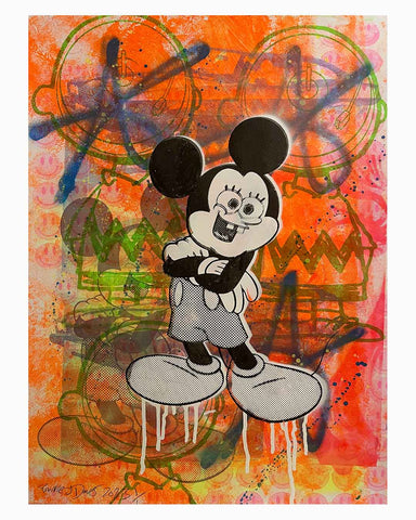 Dripping Rebel Print by Barrie J Davies 2023 - unframed Silkscreen print on paper (hand finished) edition of 1/1 - A2 size 42cm x 59.4cm.  