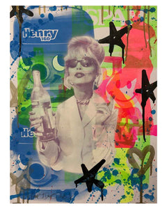 Drippy Mash Up Print by Barrie J Davies - unframed Silkscreen print on paper (hand finished) edition of 1/1 - A2 size 42cm x 59.4cm.