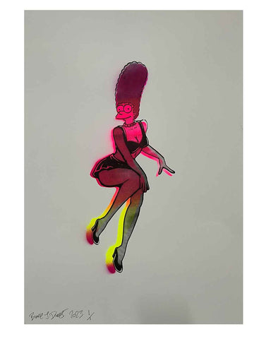 Electric Lady Print by Barrie J Davies 2023, Unframed Silkscreen print on paper (hand finished), edition of 1/1 A2 size 42cm x 59cm.  