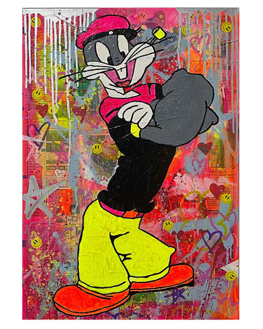 Eye For Pop Painting by Barrie J Davies 2023, Mixed media on Canvas, 50cm x 75cm, Unframed and ready to hang.