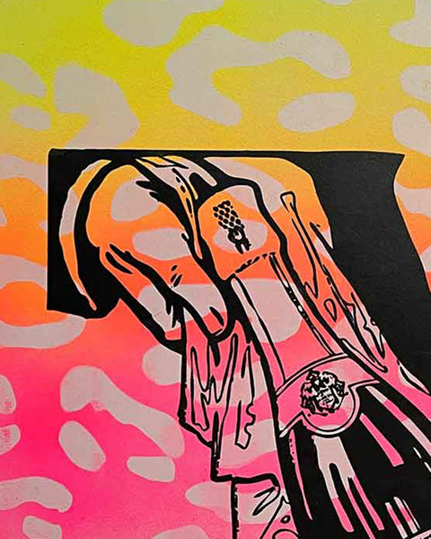 Faded Fuck It Print by Barrie J Davies, Unframed Silkscreen print on paper (hand finished), edition of 1/1 A3 size 29cm x 42cm.