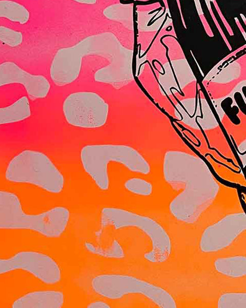 Faded Fuck It Print by Barrie J Davies, Unframed Silkscreen print on paper (hand finished), edition of 1/1 A3 size 29cm x 42cm.