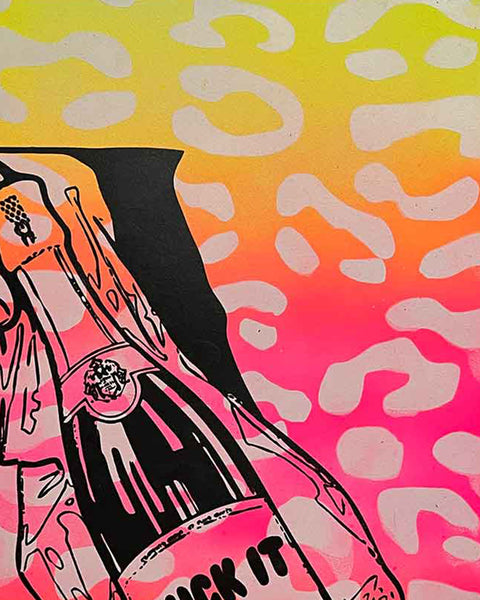 Faded Fuck It Print by Barrie J Davies, Unframed Silkscreen print on paper (hand finished), edition of 1/1 A3 size 29cm x 42cm.