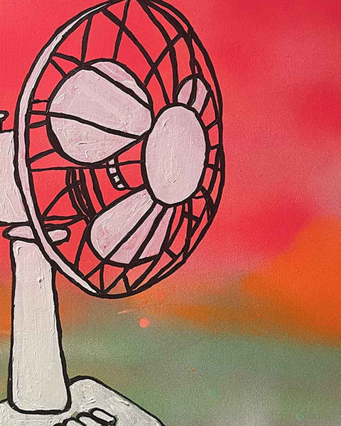 Fans Painting by Barrie J Davies, Mixed media on Canvas, 41 cm x 51 cm, Original Pop Art Painting, Unframed and ready to hang.