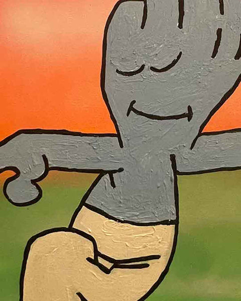 Finger Murf Painting by Barrie J Davies, Mixed media on Canvas, 40 cm x 30 cm, Unframed and ready to hang.
