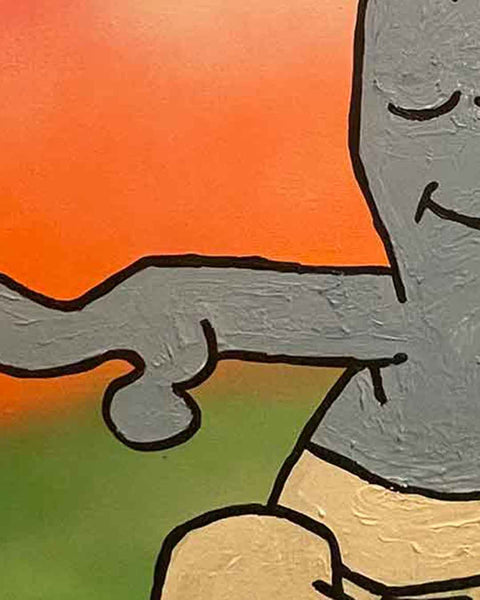 Finger Murf Painting by Barrie J Davies, Mixed media on Canvas, 40 cm x 30 cm, Unframed and ready to hang.
