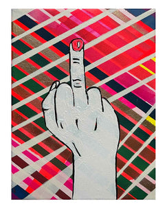 Finger Painting by Barrie J Davies 2024, Mixed media on Canvas, 21 cm x 29 cm, Unframed and ready to hang.