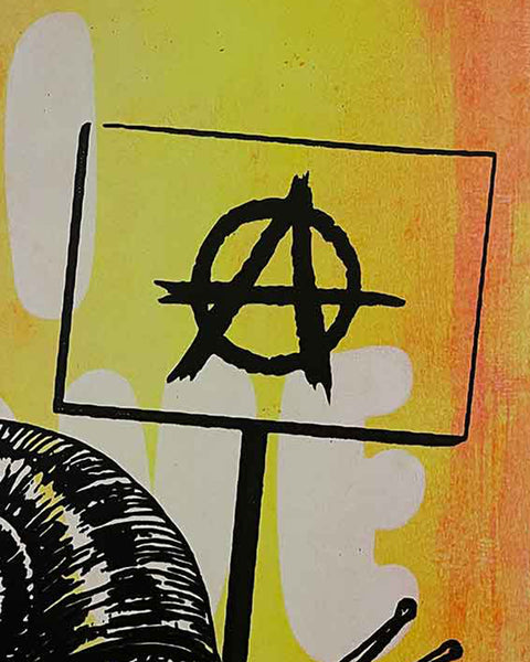 Fire Slow Punk Crap Print by Barrie J Davies, unframed Silkscreen print on paper (hand finished) edition of 1/1, A3 size 29.7 cm x 42 cm.