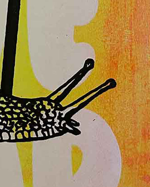 Fire Slow Punk Crap Print by Barrie J Davies, unframed Silkscreen print on paper (hand finished) edition of 1/1, A3 size 29.7 cm x 42 cm.