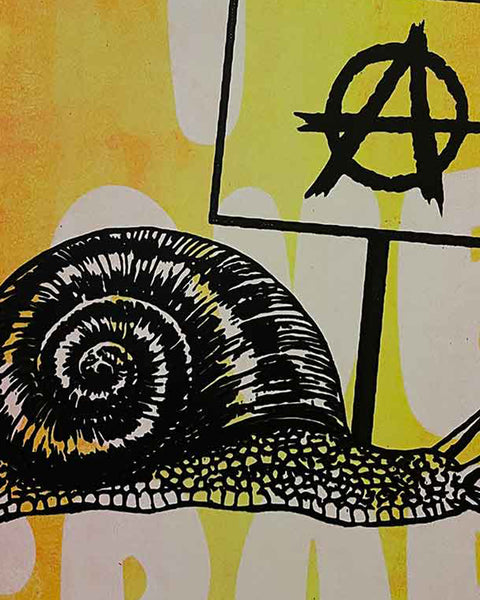 Fire Slow Punk Crap Print by Barrie J Davies, unframed Silkscreen print on paper (hand finished) edition of 1/1, A3 size 29.7 cm x 42 cm.