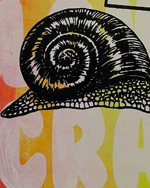 Fire Slow Punk Crap Print by Barrie J Davies, unframed Silkscreen print on paper (hand finished) edition of 1/1, A3 size 29.7 cm x 42 cm.