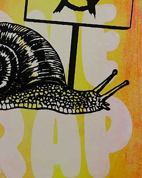 Fire Slow Punk Crap Print by Barrie J Davies, unframed Silkscreen print on paper (hand finished) edition of 1/1, A3 size 29.7 cm x 42 cm.