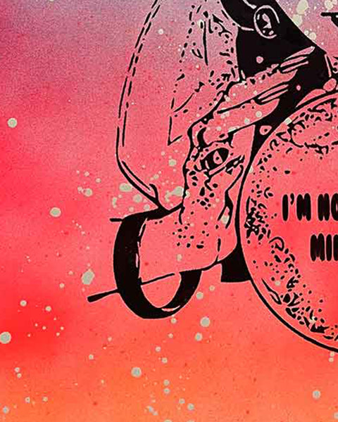 Fortune Teller Print by Barrie J Davies, Unframed Original Silkscreen print on paper (hand finished), edition of 1/1 A3 size 29cm x 42cm.