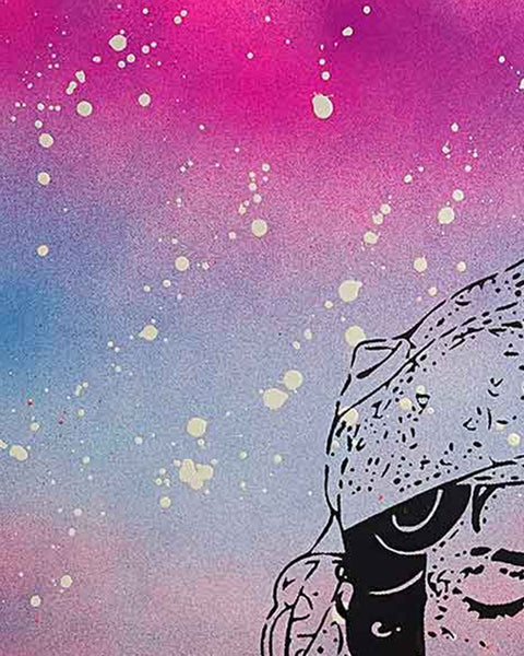 Fortune Teller Print by Barrie J Davies, Unframed Original Silkscreen print on paper (hand finished), edition of 1/1 A3 size 29cm x 42cm.