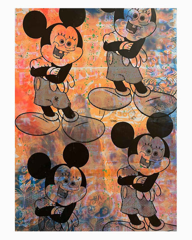 Four Times Rebel Print by Barrie J Davies 2023 - unframed Silkscreen print on paper (hand finished) edition of 1/1 - A2 size 42cm x 59.4cm.  