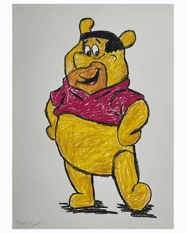 Freddy Goes Freestyle Drawing by Barrie J Davies 2023, Oil pastels on paper, (unframed)  A2 size 42cm x 59.4cm. 