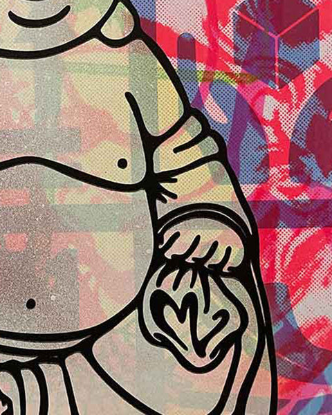 Fun Karma Cop Print by Barrie J Davies, unframed Silkscreen print on paper (hand finished) edition of 1/1, A4 size 21 cm x 29.7 cm.