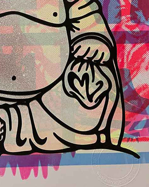 Fun Karma Cop Print by Barrie J Davies, unframed Silkscreen print on paper (hand finished) edition of 1/1, A4 size 21 cm x 29.7 cm.