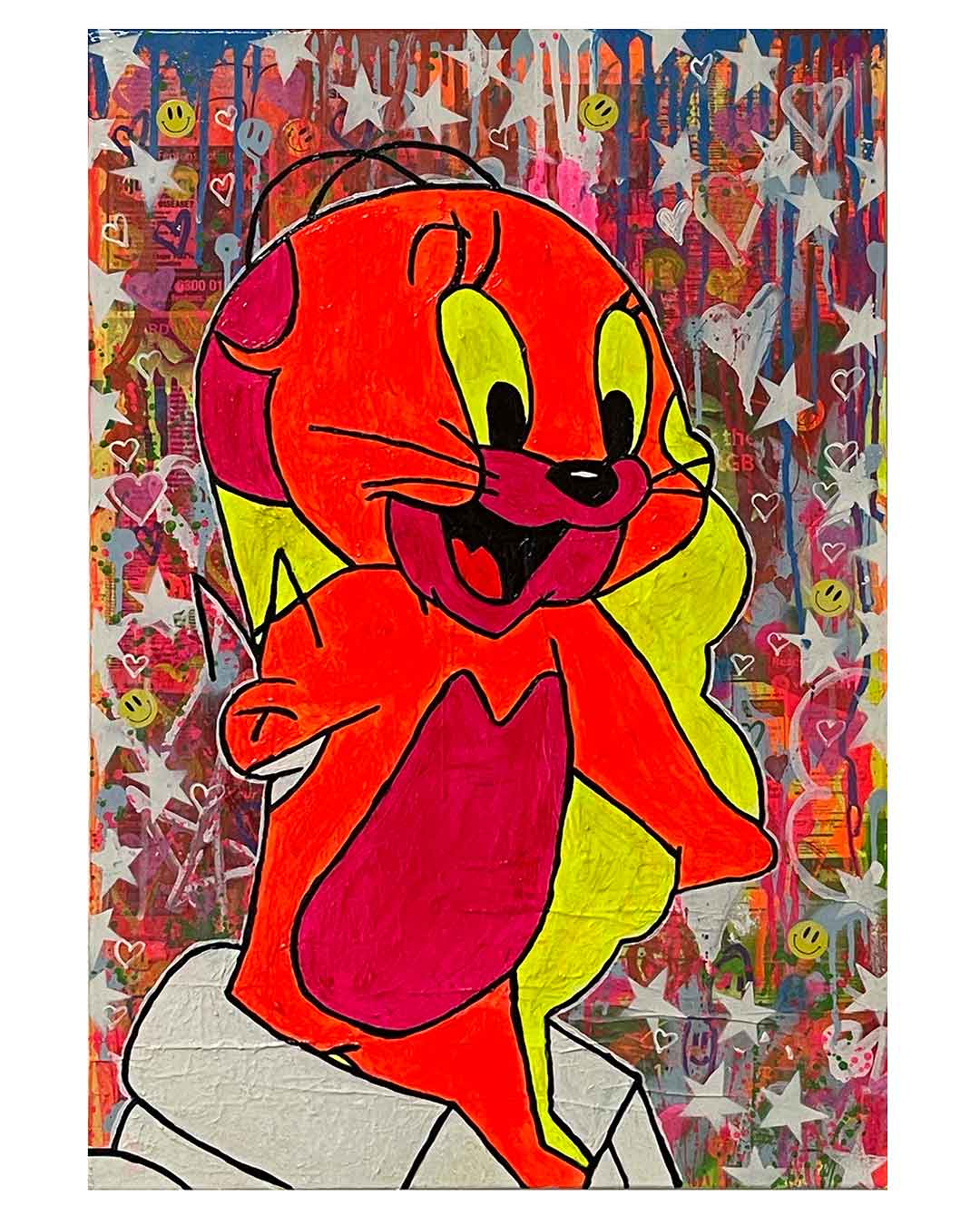 Going Out Of My Head Painting by Barrie J Davies 2023, Mixed media on Canvas, 50cm x 75cm, Unframed and ready to hang.
