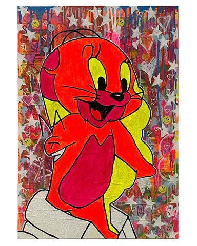 Going Out Of My Head Painting by Barrie J Davies 2023, Mixed media on Canvas, 50cm x 75cm, Unframed and ready to hang.