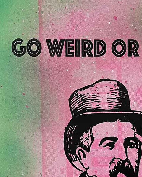 Green Weird Print by Barrie J Davies, Unframed Original Silkscreen print on paper (hand finished), edition of 1/1 A3 size 29cm x 42cm.