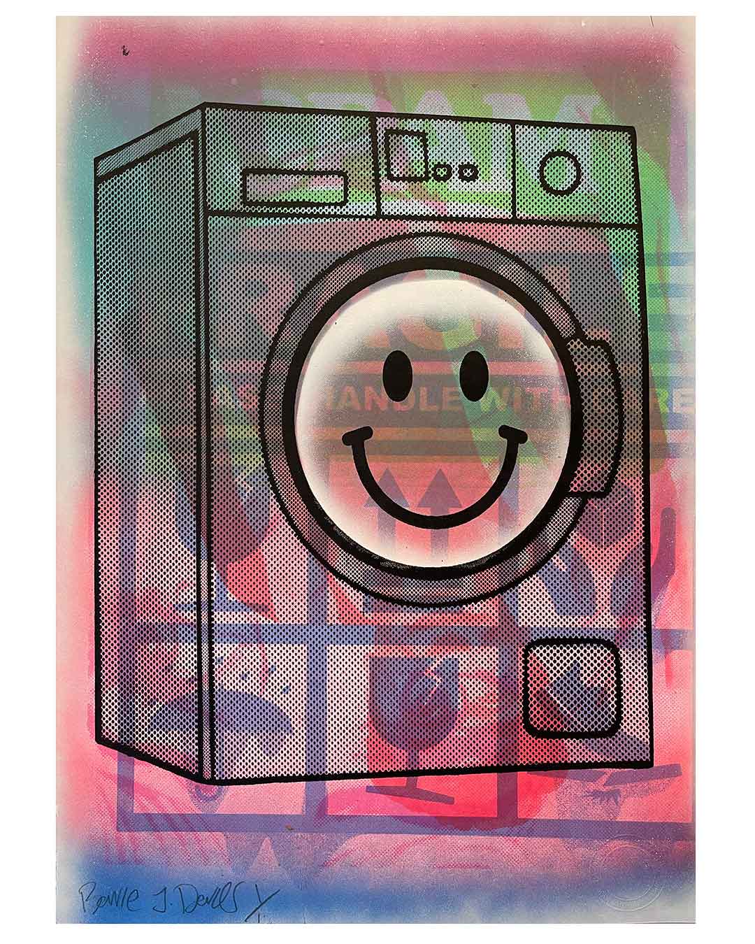 Halo Acid Rinse Print by Barrie J Davies, unframed Silkscreen print on paper (hand finished) edition of 1/1, A3 size 29.7 cm x 42 cm.