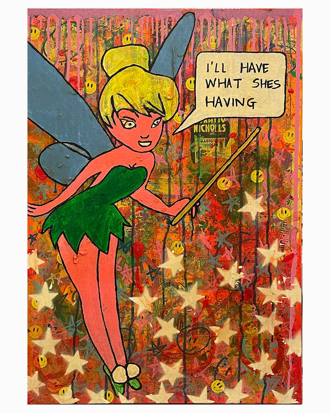 Have It Painting by Barrie J Davies 2022, Mixed media on canvas, 60cm x 80cm,  Unframed.