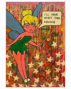 Have It Painting by Barrie J Davies 2022, Mixed media on canvas, 60cm x 80cm,  Unframed.