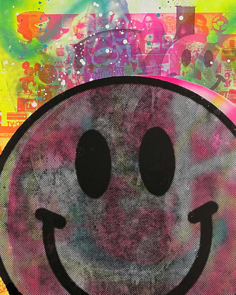 I Am Very Happy Now Print by Barrie J Davies, unframed Silkscreen print on paper (hand finished) edition of 1/1 - A2 size 42cm x 59.4cm.