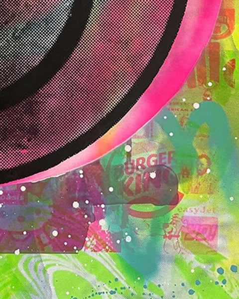 I Am Very Happy Now Print by Barrie J Davies, unframed Silkscreen print on paper (hand finished) edition of 1/1 - A2 size 42cm x 59.4cm.