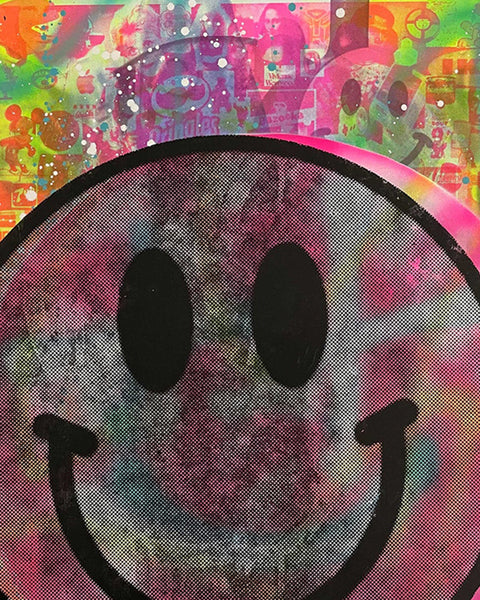 I Am Very Happy Now Print by Barrie J Davies, unframed Silkscreen print on paper (hand finished) edition of 1/1 - A2 size 42cm x 59.4cm.