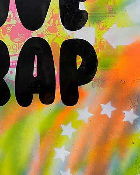 I love Crap Print by Barrie J Davies, Unframed Silkscreen print on paper (hand finished), edition of 1/1 A2 size 42cm x 59cm.