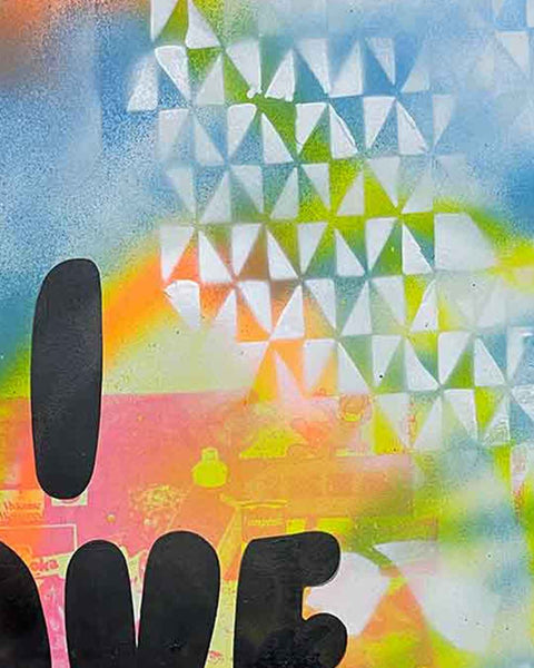 I love Crap Print by Barrie J Davies, Unframed Silkscreen print on paper (hand finished), edition of 1/1 A2 size 42cm x 59cm.