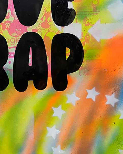 I love Crap Print by Barrie J Davies, Unframed Silkscreen print on paper (hand finished), edition of 1/1 A2 size 42cm x 59cm.