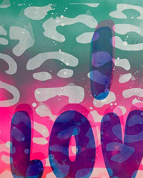 I Love Crap Water Print by Barrie J Davies, Unframed Silkscreen print on paper (hand finished), edition of 1/1 A3 size 29cm x 42cm.