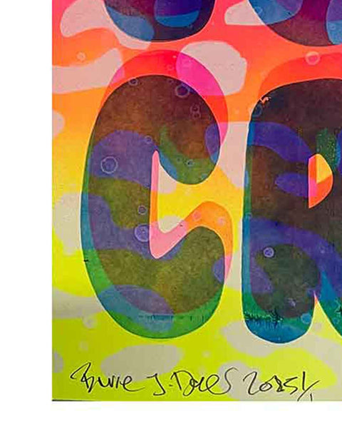 I Love Crap Water Print by Barrie J Davies, Unframed Silkscreen print on paper (hand finished), edition of 1/1 A3 size 29cm x 42cm.