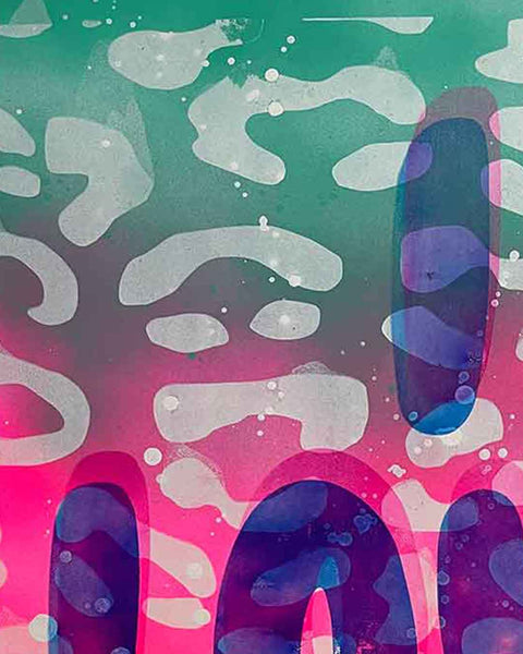 I Love Crap Water Print by Barrie J Davies, Unframed Silkscreen print on paper (hand finished), edition of 1/1 A3 size 29cm x 42cm.