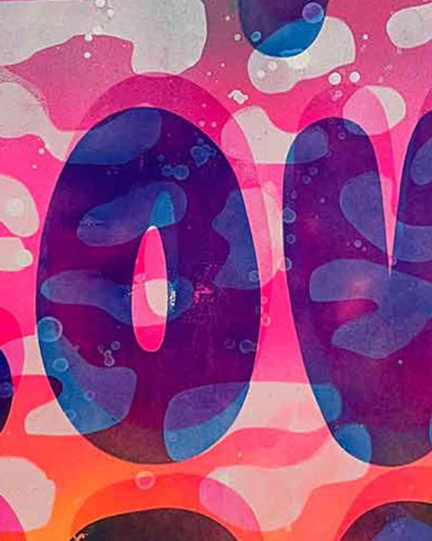 I Love Crap Water Print by Barrie J Davies, Unframed Silkscreen print on paper (hand finished), edition of 1/1 A3 size 29cm x 42cm.