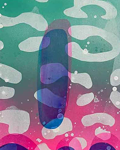 I Love Crap Water Print by Barrie J Davies, Unframed Silkscreen print on paper (hand finished), edition of 1/1 A3 size 29cm x 42cm.