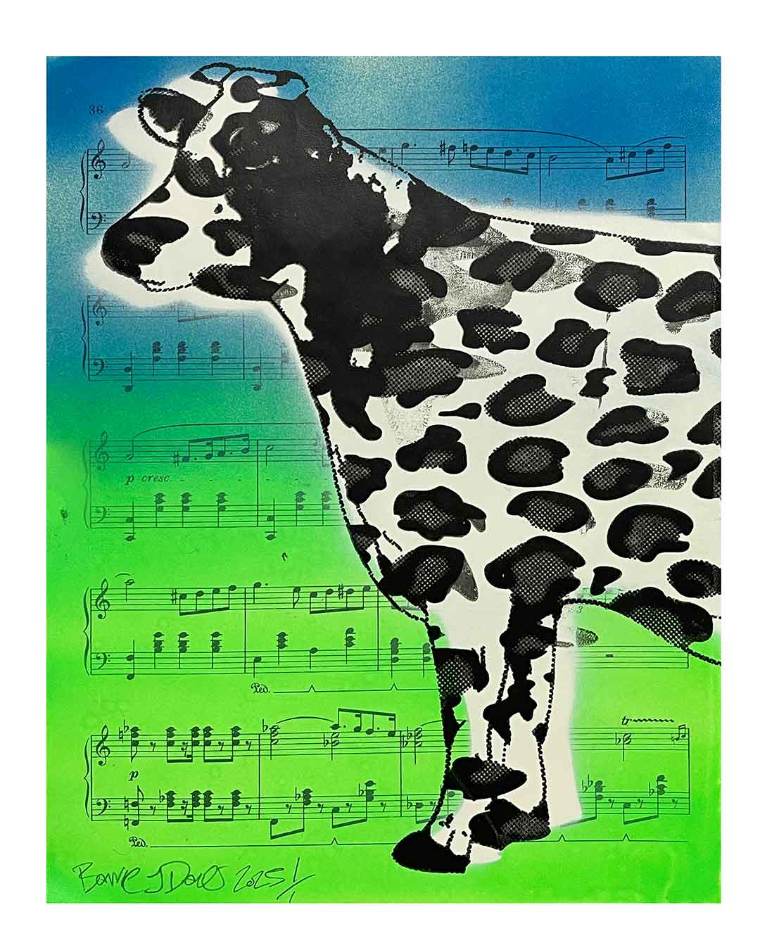 Landscape crazy Print by Barrie J Davies, Unframed Silkscreen print on Paper (hand finished), edition of 1/1 25cm x 22cm.
