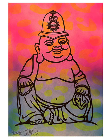 Lush Karma Cop Print by Barrie J Davies, unframed Silkscreen print on paper (hand finished) edition of 1/1, A4 size 21 cm x 29.7 cm.