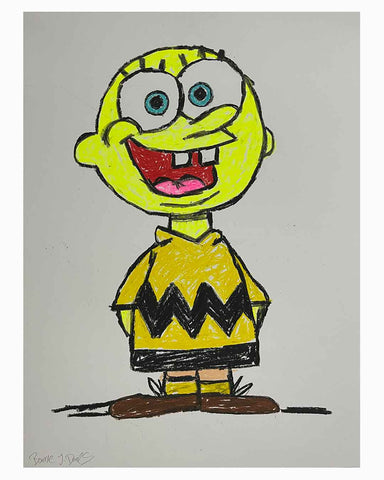 Mad Crazy Yippee Drawing by Barrie J Davies 2023, Oil pastels on paper, (unframed)  A2 size 42cm x 59.4cm. 