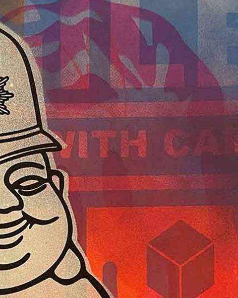 Magic Karma Cop Print by Barrie J Davies, unframed Silkscreen print on paper (hand finished) edition of 1/1, A4 size 21 cm x 29.7 cm.